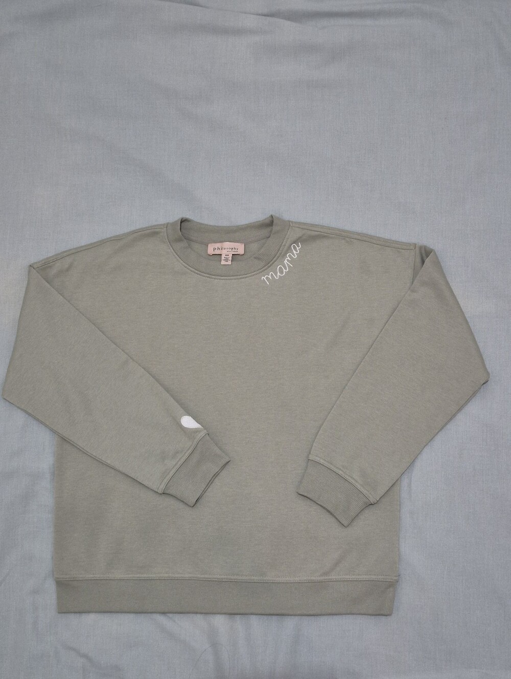 Philosophy Sage Green Crewneck Soft Sweater - Womens